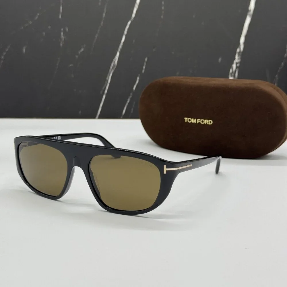 NEW TOM FORD EDWARD-02 TF1002 01J BLACK UNISEX SUNGLASSES TOM FORD FT1002 01J